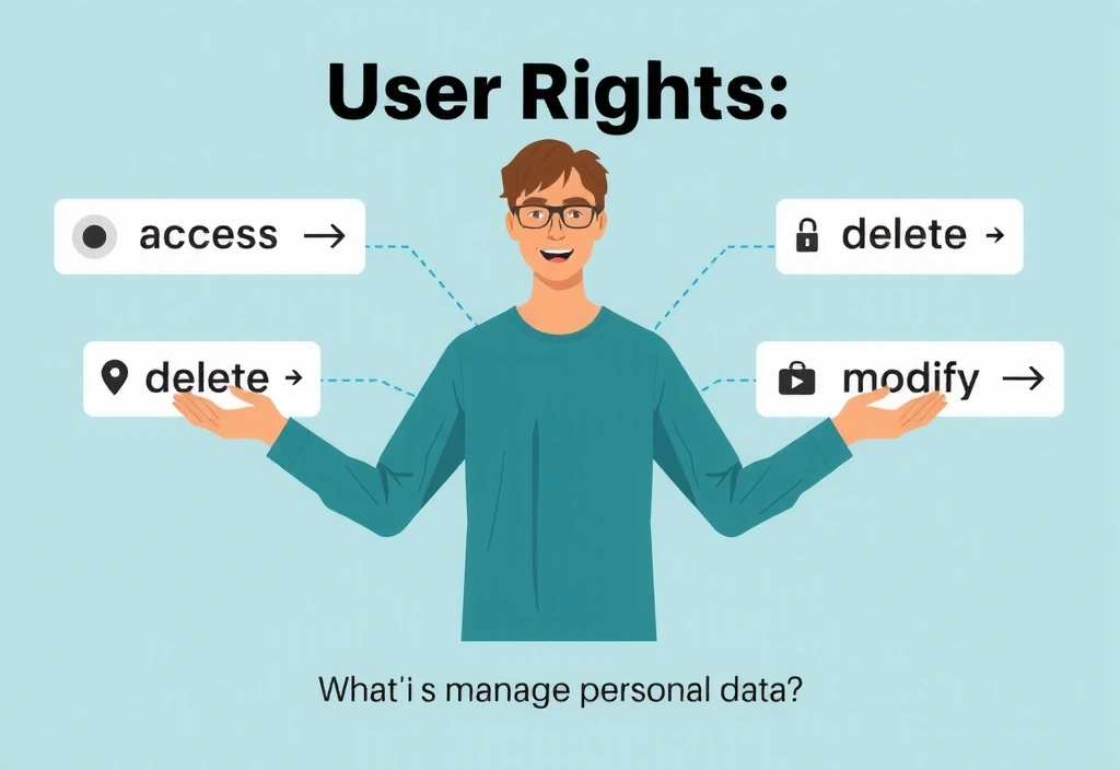 Ilustración de derechos del usuario y control de datos